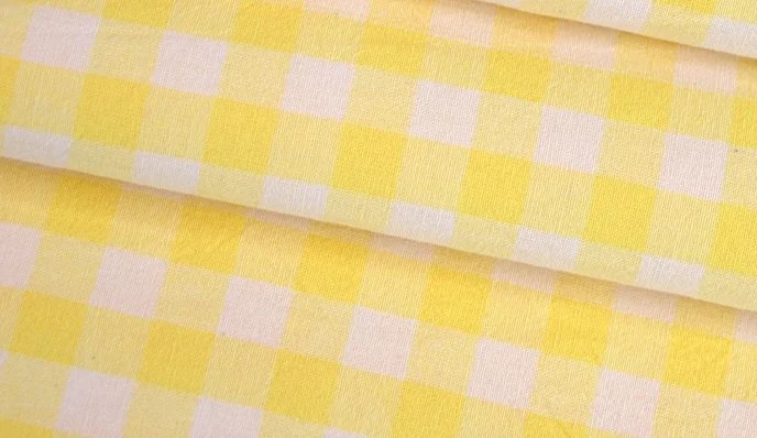 Washed Cotton Yellow & White Square